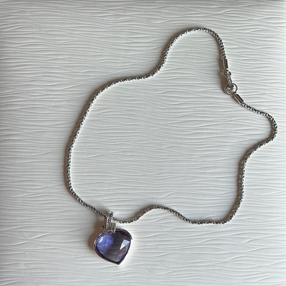Swarovski heart sapphire necklace